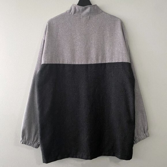 MODAKAWA Charcoal GreyBlack Light Grey Bicolour Punk Pocket Sweatshirt Dress - Picture 2 of 10